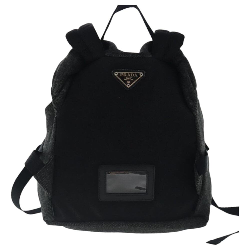 Prada Backpack Wool Gray Silver - image 3